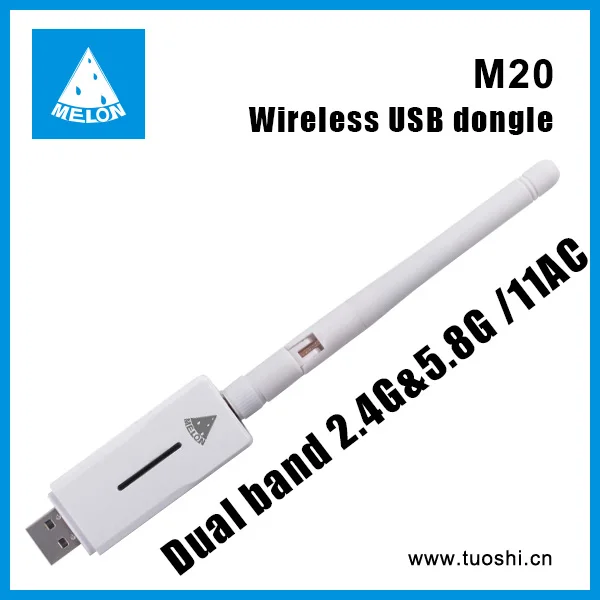 802.11 AC / а / б / г / л USB адаптер WiFi 600 Мбит, двухдиапазонный 2.4G / 5.8G Дыня M20