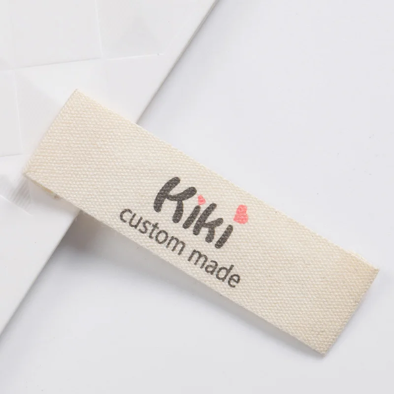 custom organic cotton canvas main clothing printed labels