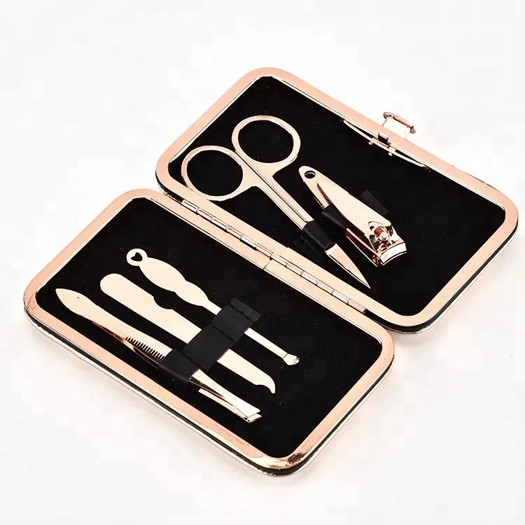 Newborn baby Girls Grooming Stainless Steel Mini Nail Care Tools Manicure Nail Play Gift Set with Ice Cream Case