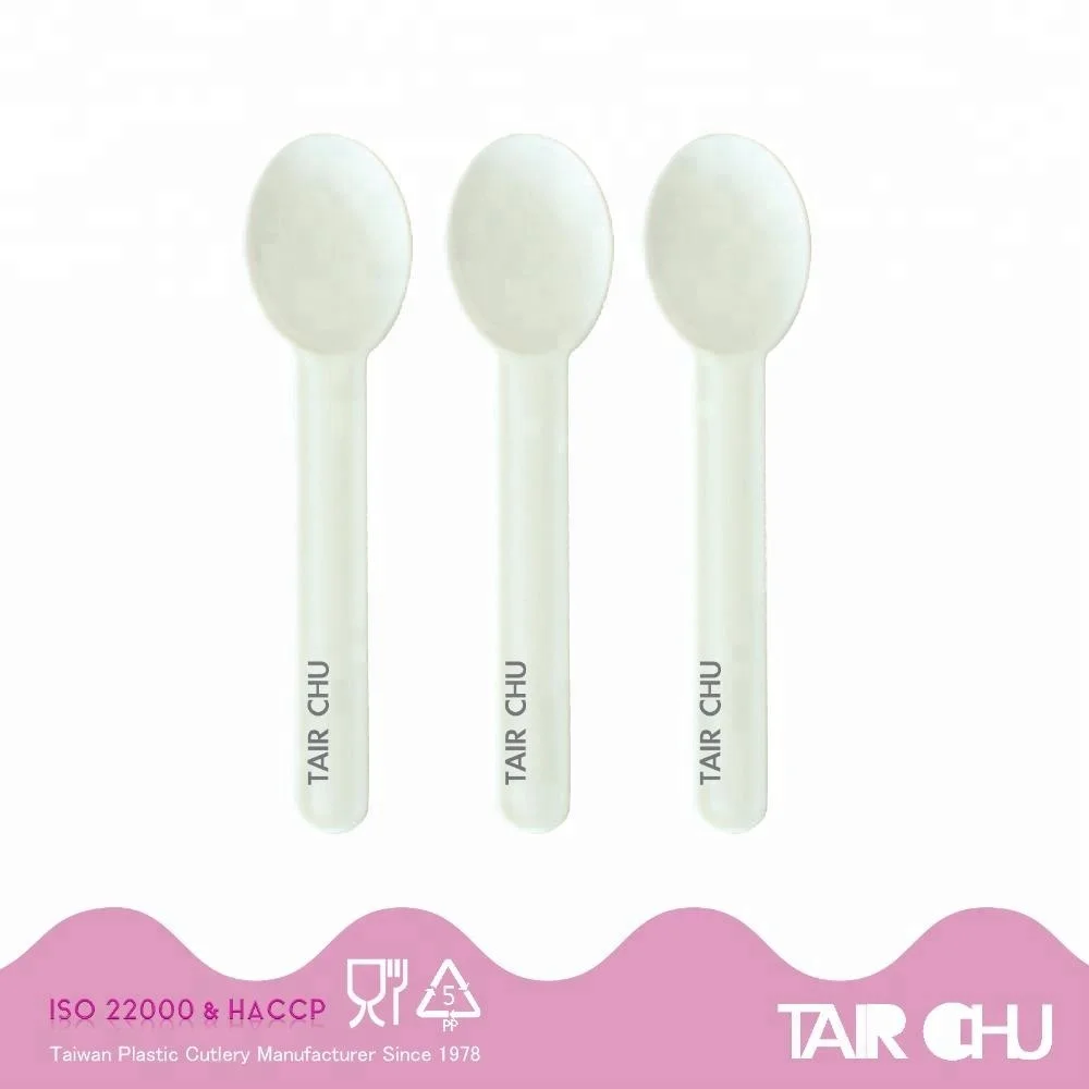 15cm Pink Color Disposable Yogurt and Ice Cream Plastic Spoon