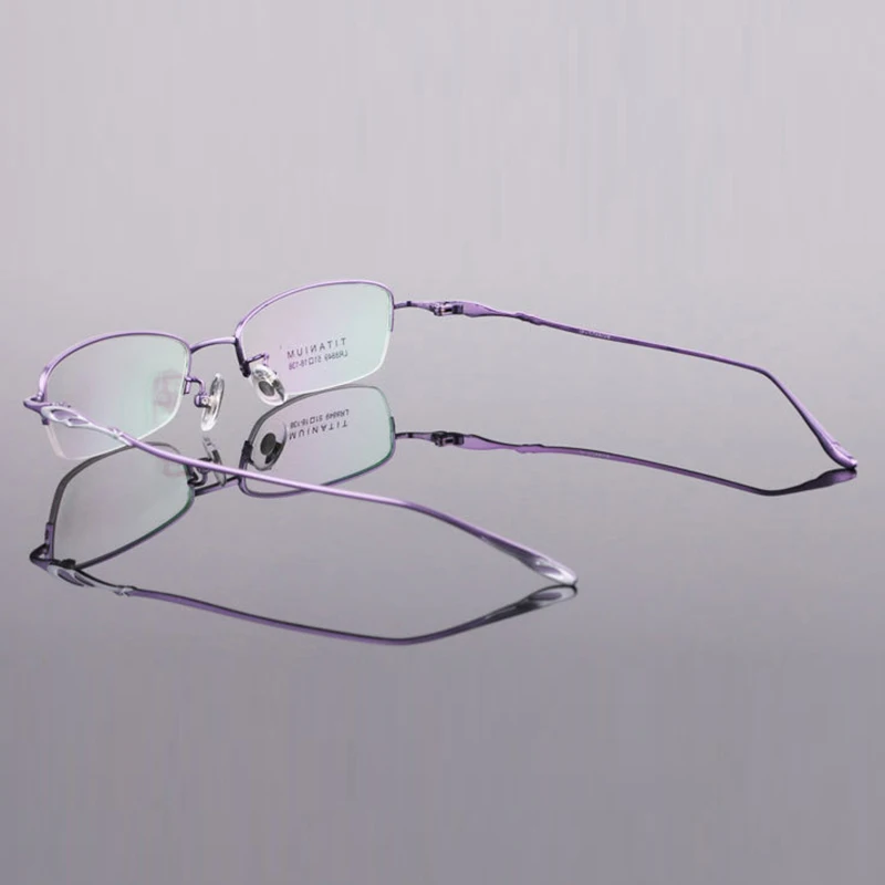 Elegant Women Half Frame Pure Titanium Optical Frame China Manufacturer Ultralight Fashion Glasses Eyeglasses For Female