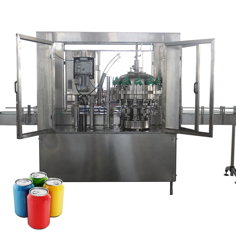 Full automatic carbonated drinks soft soda craft beer aluminum tin Can filling machine equipment