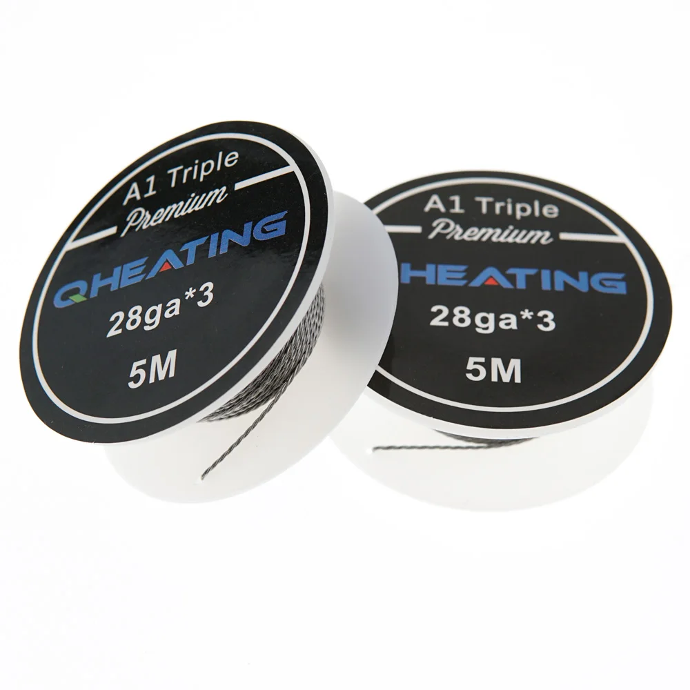 Популярные готовые нагревательный провод cr25al5 clapton с сопротивлением тройной 3 core витая проволока KA1 15 футов/рулон, Е-сигарета от Китай (материк)