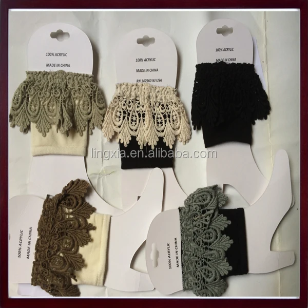 Трикотажные вязаные крючком манжеты для сапог с кружевной отделкой манжеты для сапог верхние гетры зимние носки