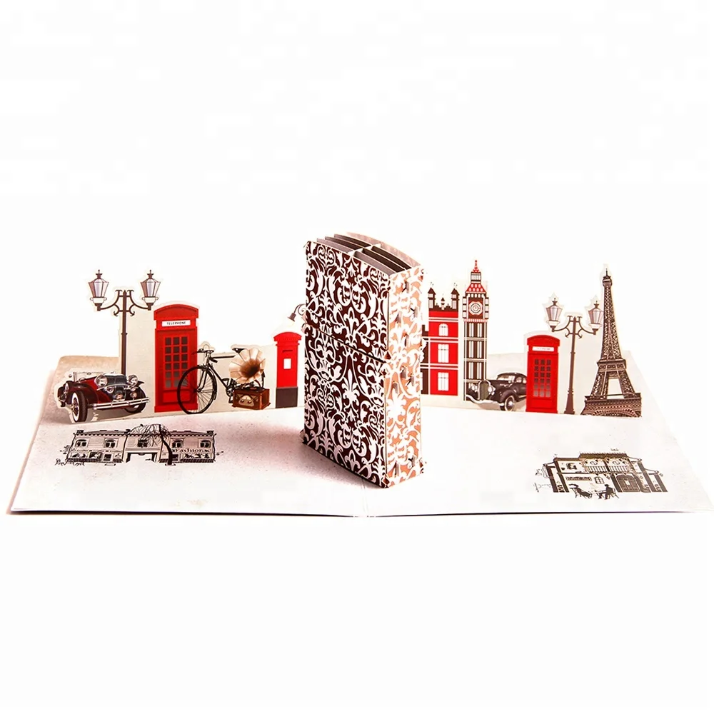 Красочная печать 3D Зажигалка всплывающая карта для подарка на День отца