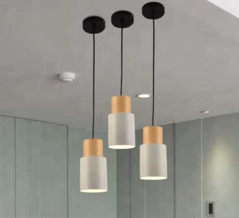 New creative modern wood staircase chandeliers lighting led linear aluminum material pendant light