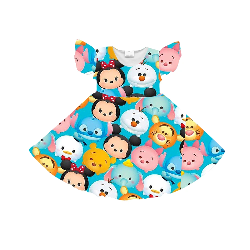 
Latest children clothing 5 year old girl dress wholesale baby girl twirly dress 