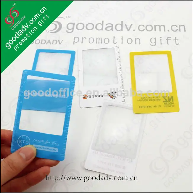 горячий продукт карты френеля увеличитель стекла с oem логотип карты пвх лупу