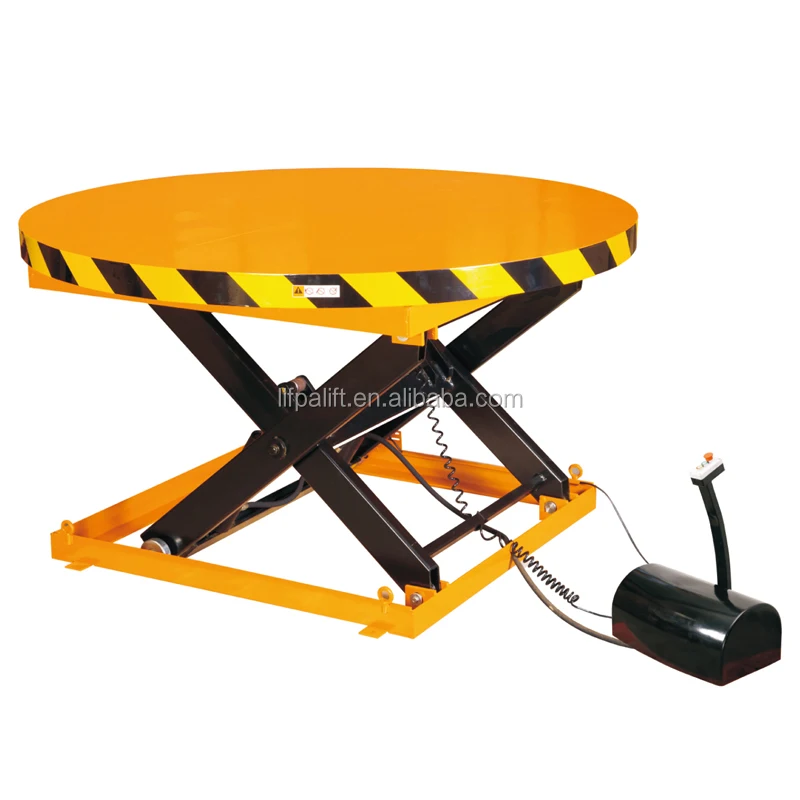 1000kg Hydraulic Scissor Type Round Rotating Lift Table