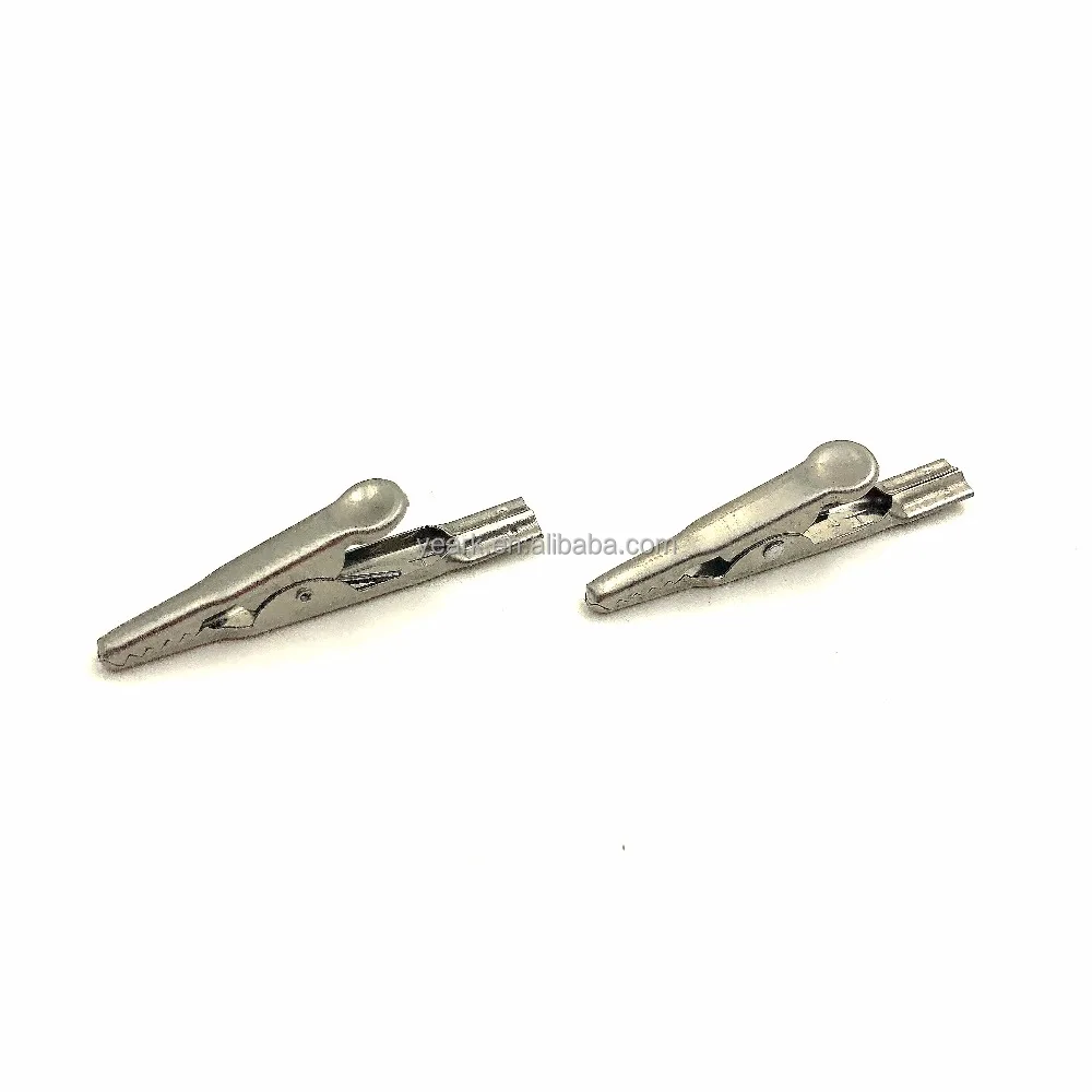 YAERK 2mm crimping mini alligator test clip with screw