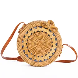 Popular Products 2019 Shoulder Round Women Beach Bag Rattan Bag Straw