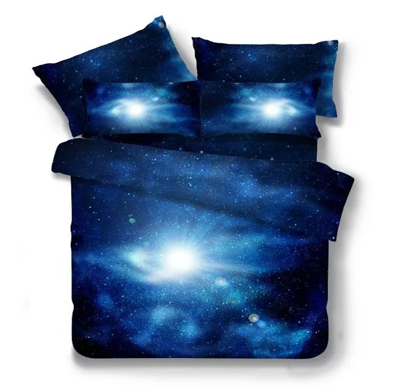 
100% polyester 3D Microfiber bed sheet Star pattern Duvet cover bedding sets-quilt set 