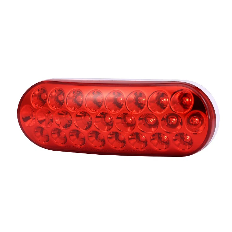 China New 6 Inch Red Oval 12V Led Truck Tail Side Marker Stop Light Trailer Lamp