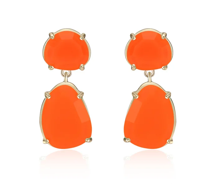 
gold bali designs wholesale personalized resin jewelry earring irregular geometric tortoise epoxy resin earrings 