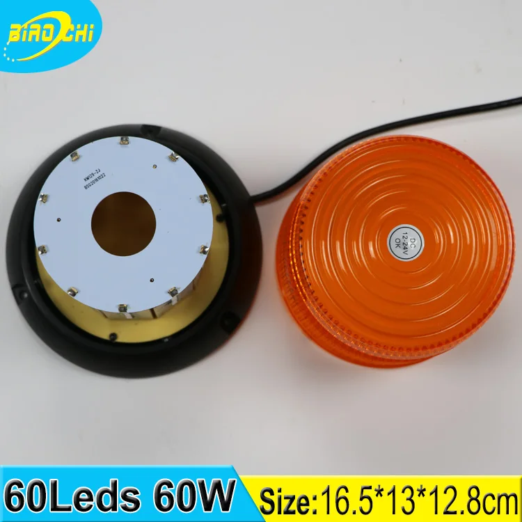 High Quality SMD2835 60W Emergency Warning Magnetic Beacon Tower Warning Light for School Bus