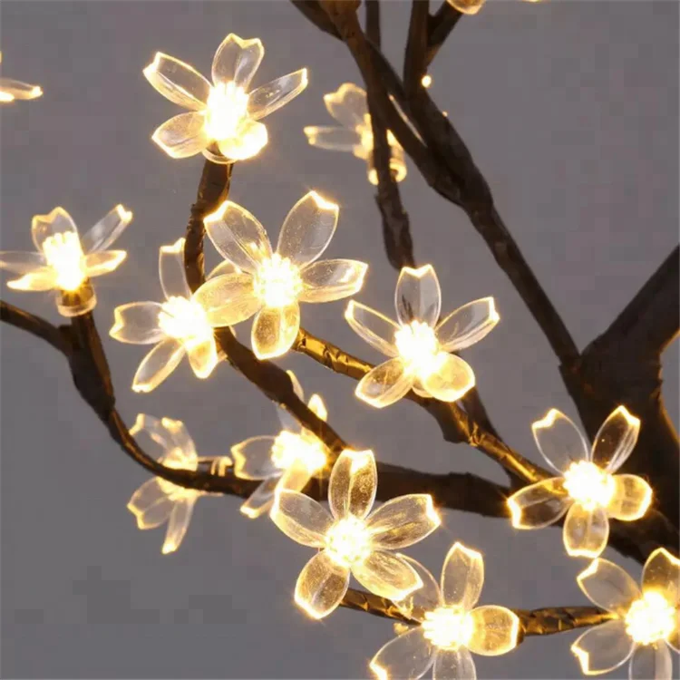 Artificial Indoor 45CM 48Led Cherry Blossom Tree Christmas Lights Table Lamp Night Light