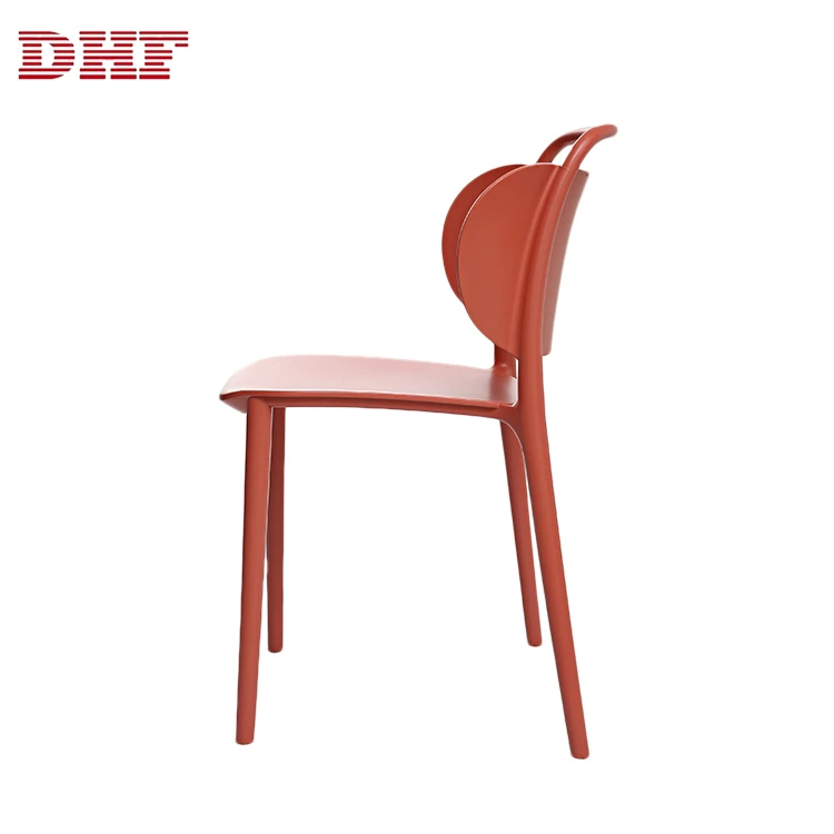 DHF Low Price Modern Armless PP Red Plastic Chair For Living Room Furniture,Outdoor Chair,plastic dining chair