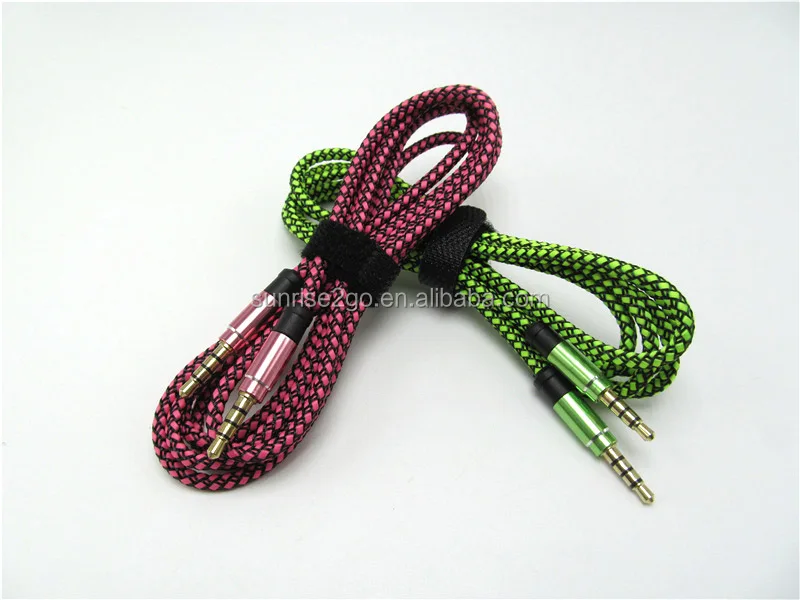 2017 Factory price dual male 3.5mm to 3.5mm 1m/ 3ft Aux jack audio cable for iphone/ car/ speaker