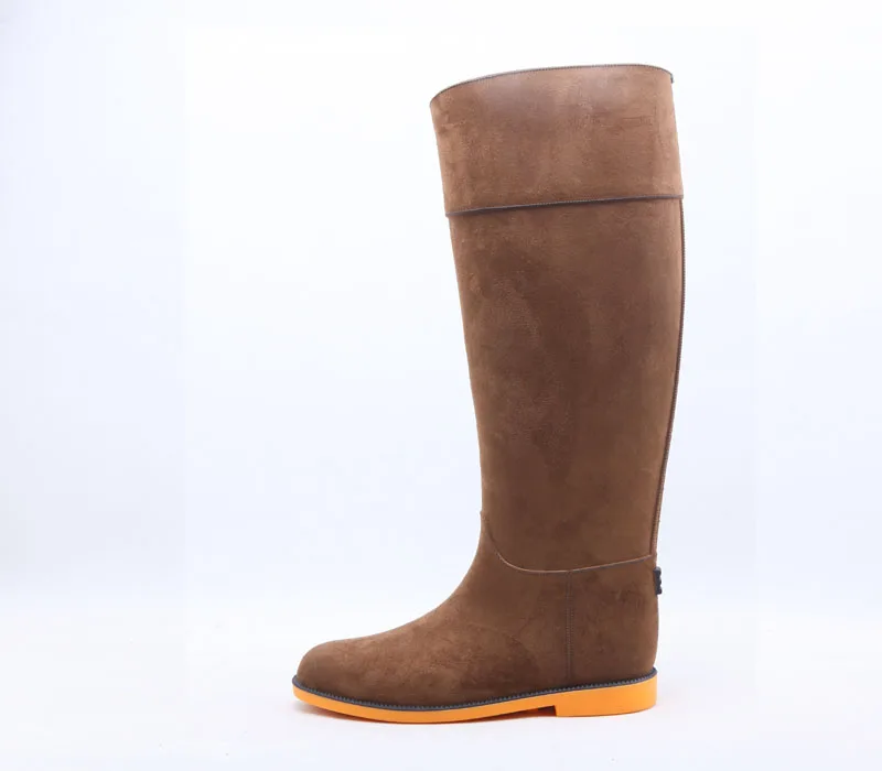 Manufacturer ladies beautiful high suede unique rain boots for women rain boots