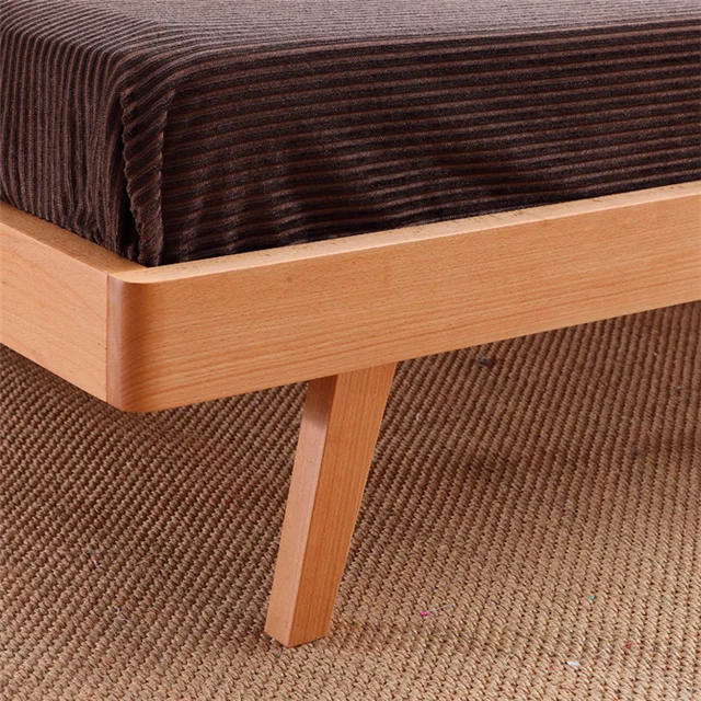 
Fashionable Wood Single Cot Bed Beach Bed Wood With Italian Velvet 