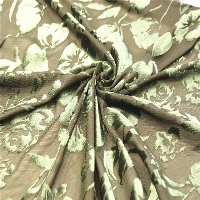 new  burnout velvet fabric polyester price per meter women night dress