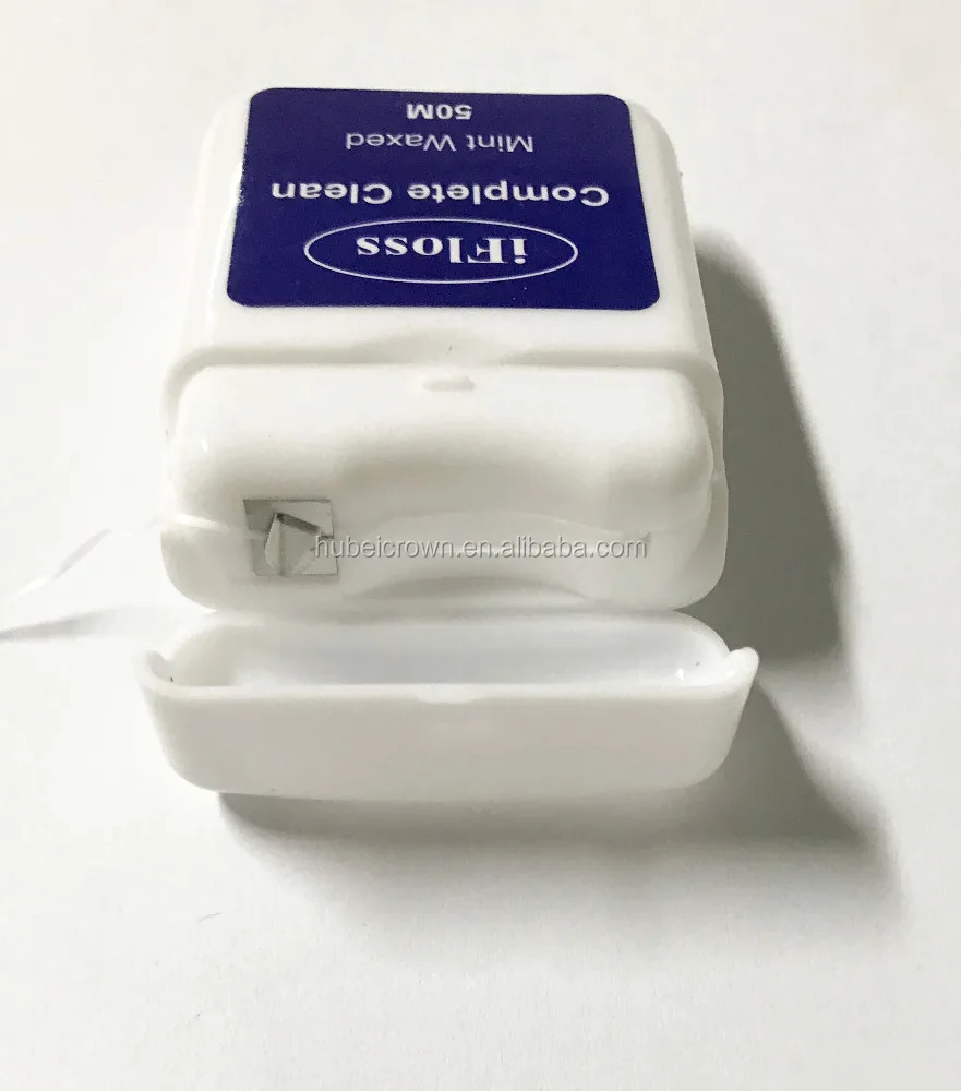 
50M Mint Waxed Nylon HUBEI CROWN Professional OEM/ODM Dental floss 