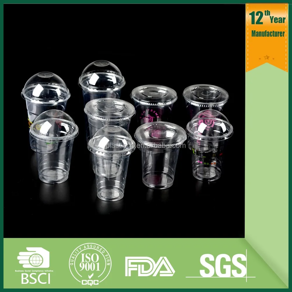 clear plastic dessert cups/ Print Logo/ 9oz plastic cup