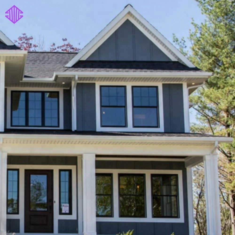 Aluminum house window design tempered glass