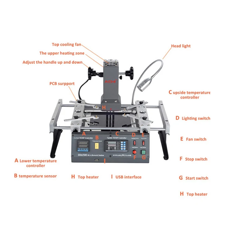 Low cost ACHI IR6500 Infrared BGA Rework Station Soldering Machine With good price