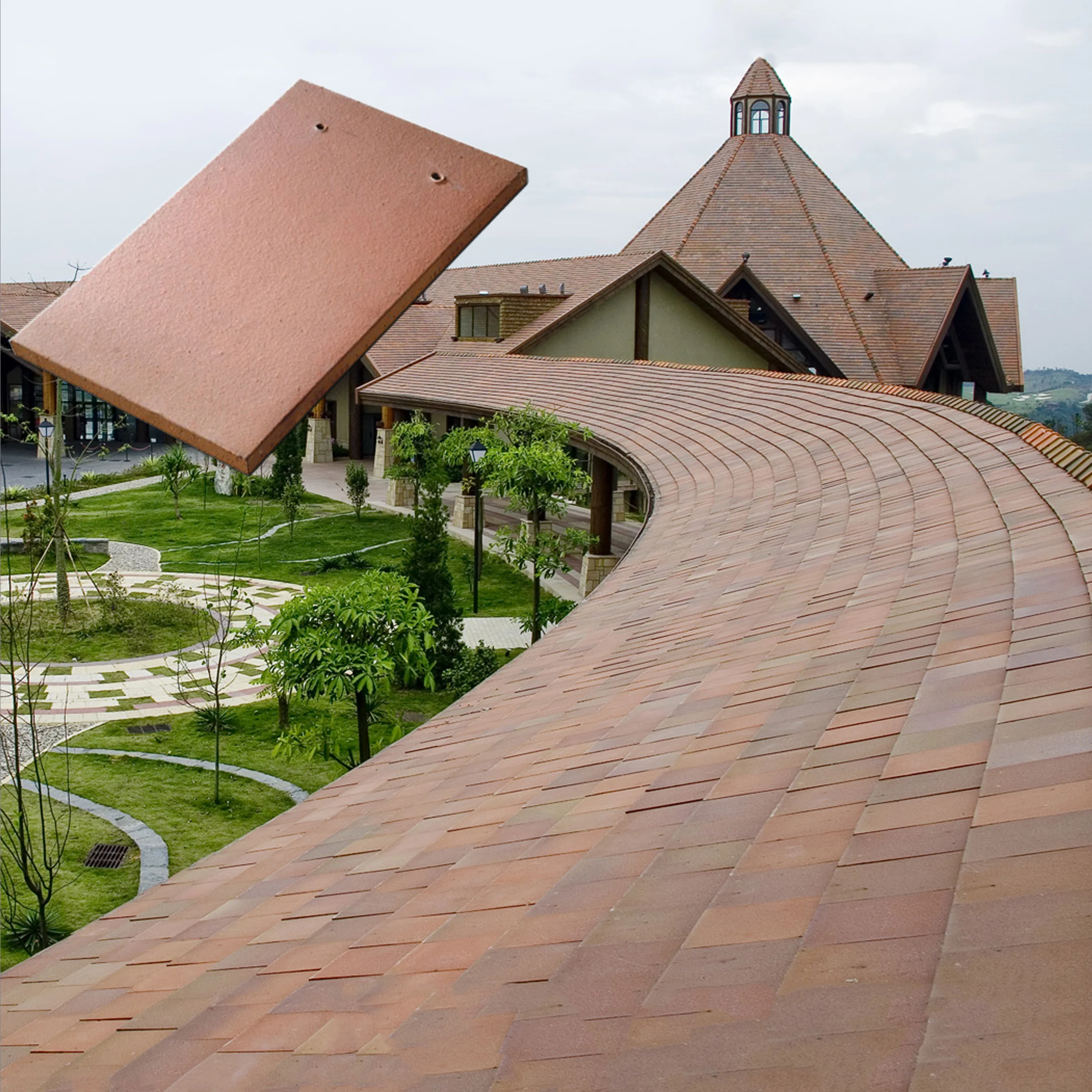 
E1004 flat square clay roof tiles/ german roof tile/ heavy roof tiles ceramic 