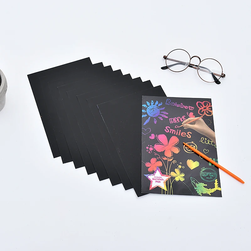 Wholesale Kids Painting colorful rainbow Scratch painting Art Paper