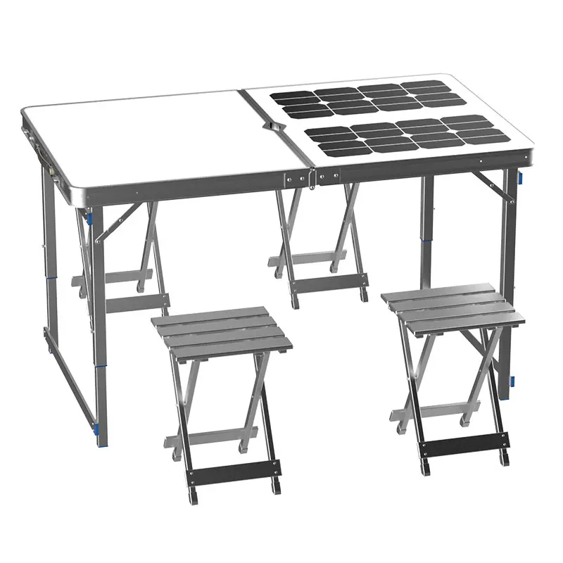 outdoor used height adjustable folding solar table