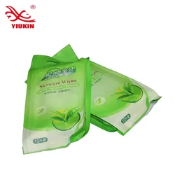 Individual Packing Green Tea Scent Wet Wipes Hand & Facial Tissue Wipes for travel cleaning