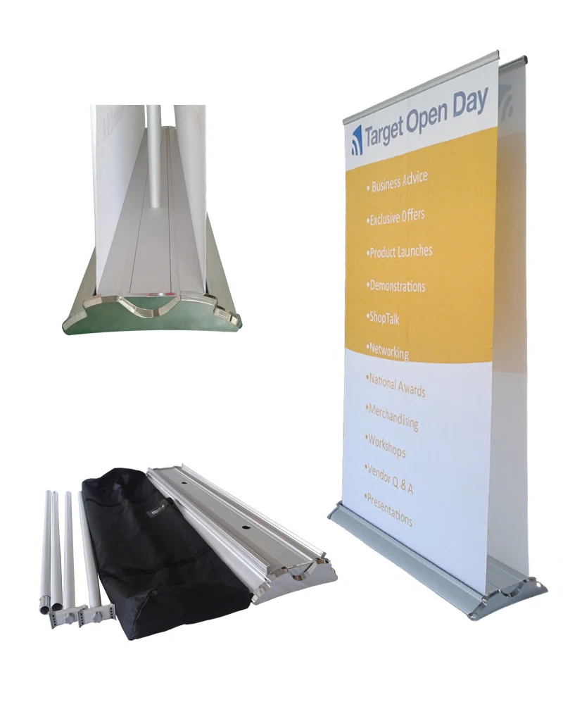 Factory Sale Double Sides Wide Base Roll Up Banner