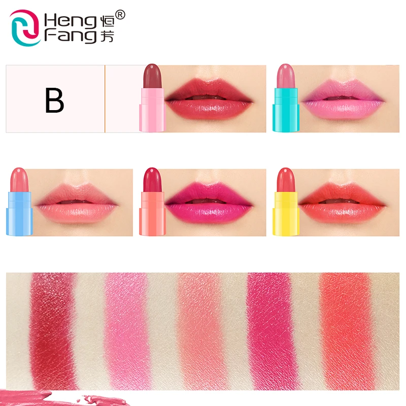 Private label high pigment cosmetic beginner use products mini 5 in 1 new fashion color lipstick set