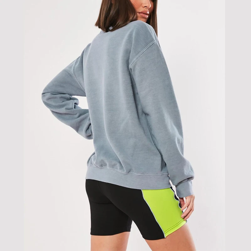 
MGOO Grey Sweatshirt Your Own Design Sweatshirt Cotton Polyester Drop Shoulder Sweatshirt 