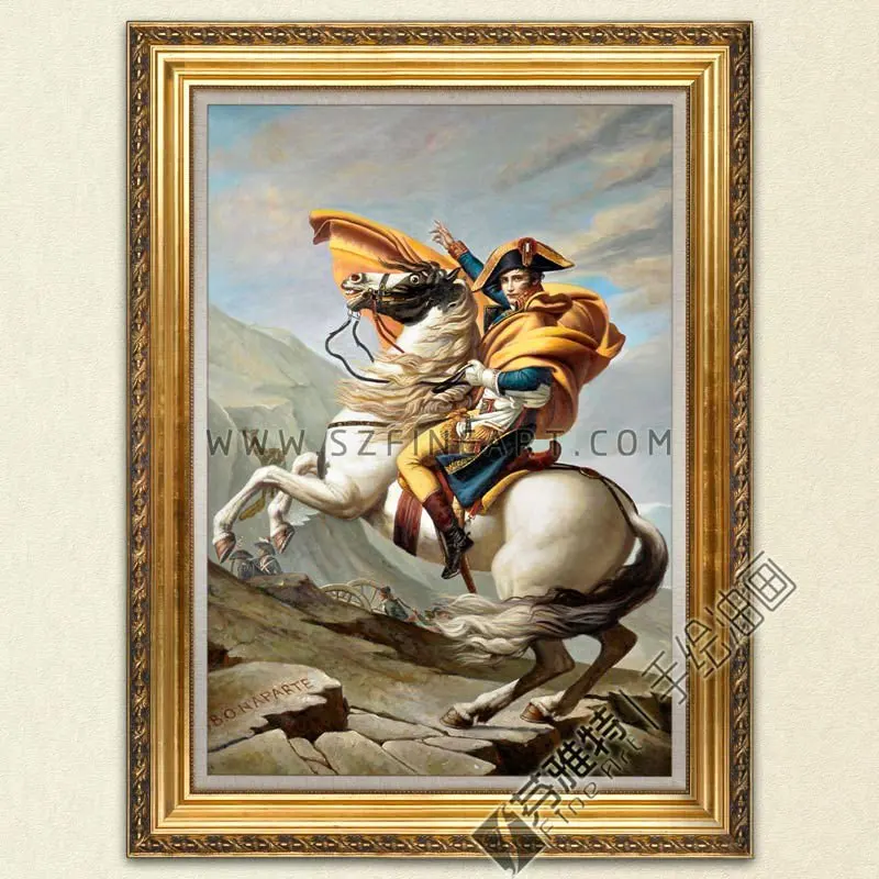 Картина Наполеон пересекает Альпы, популярная классическая картина маслом ручной работы 100% года, Картина на холсте Жак Луис Дэвид