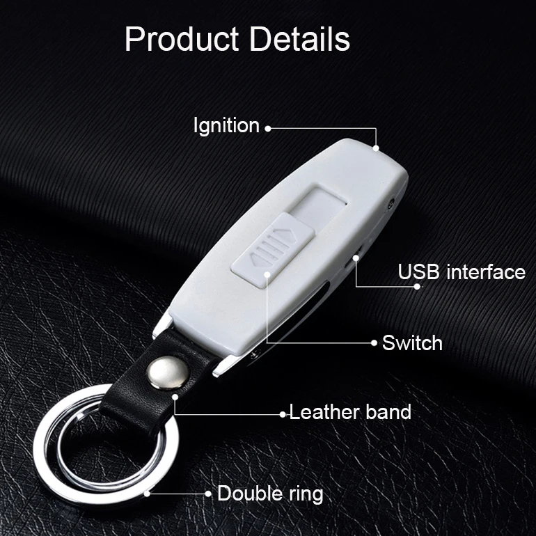 Flameless Plastic Keychain Rechargeable Electronic Cigarette Lighter usb