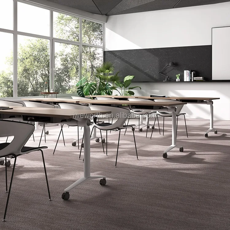 
Weworth E1 Standard Mfc Material 1.2-1.8m Office Folding Training Table With Wheels 