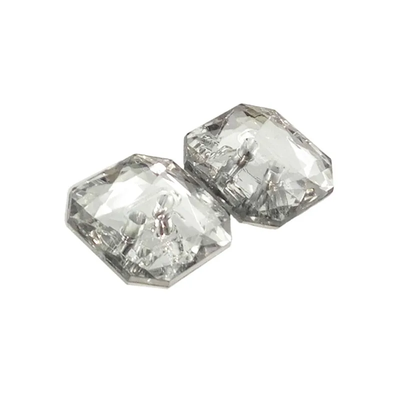 Wholesale wedding dress furniture square decorative glass crystal clear plastic buttons