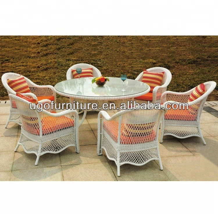 
High quality garden rattan small round table with low price dining chairs furniture 