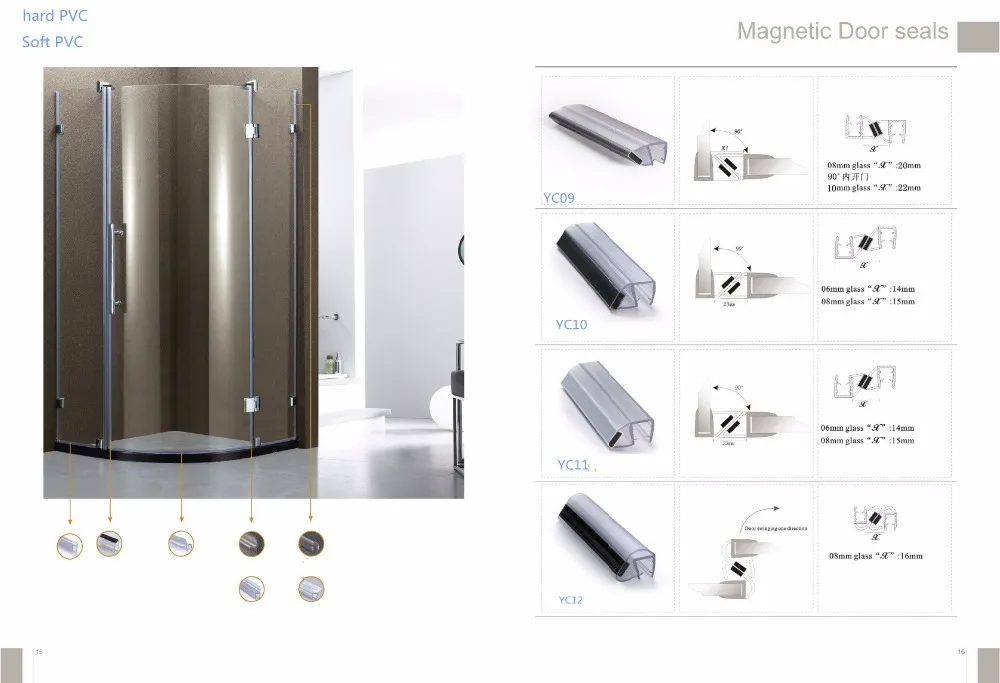 
Co-extrusion shower door waterproof strips 