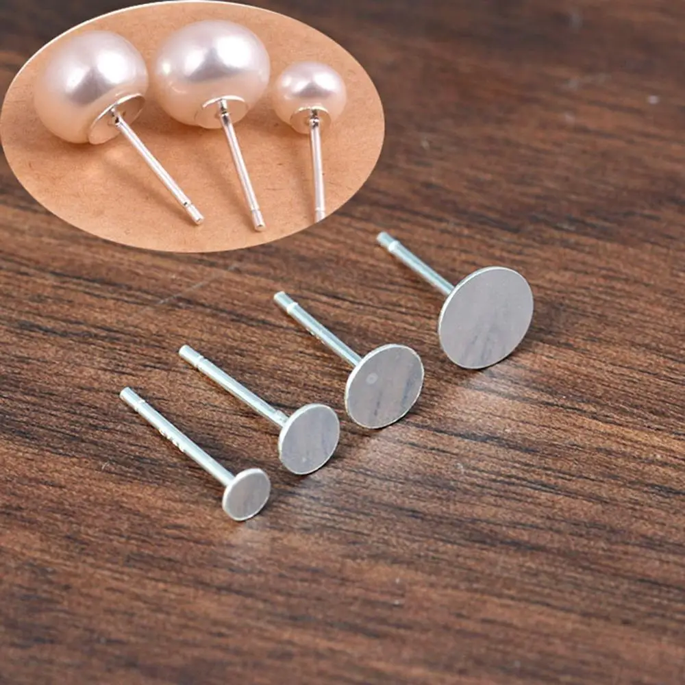 Beadsnice ID 26689 925 Sterling Silver Jewelry Stud Earrings Findings with plastic ear backs
