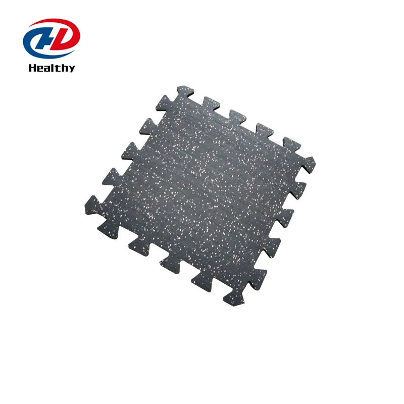 Interlocking dumbbell speckles weight lifting rubber mat gym flooring