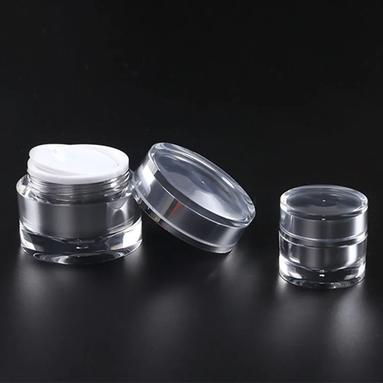 5G 10G 15G 30G 50G 100G Luxury Acrylic Square Double Wall Plastic Cream Jar With Colorful Square Cap