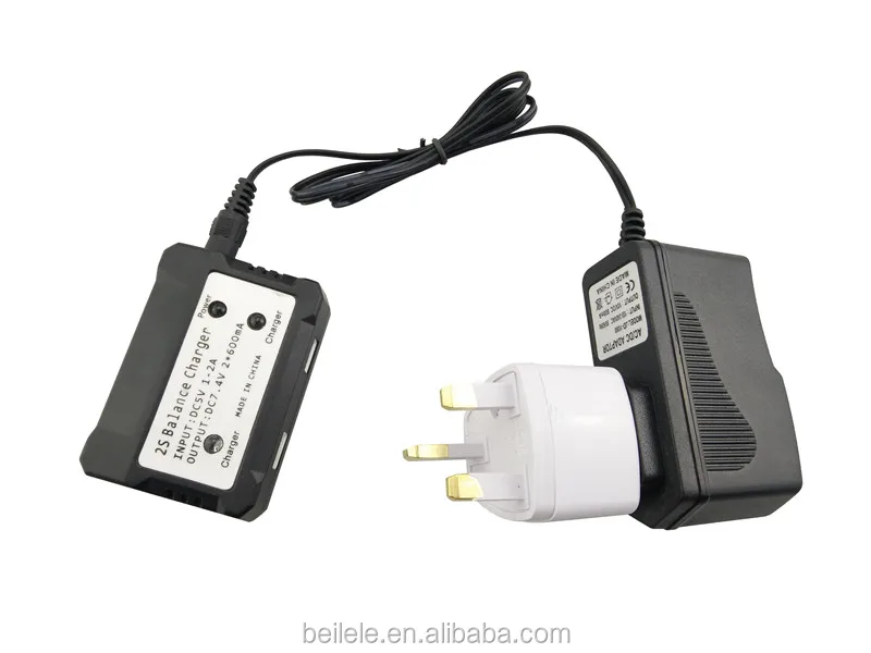 UK Standard 1PCS 2 in 1 Charger + 2PCS 7.4v 2700mAh H501s Battery For Hubsan X4 H501A H501M H501S pro W H501C Drone