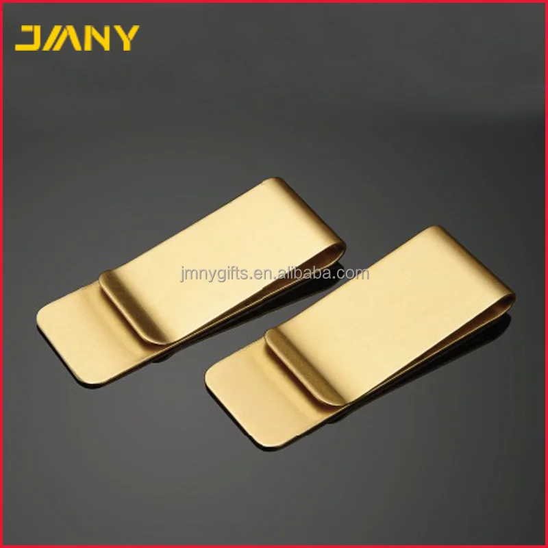 Custom Engraving Gold Classic Mirror Stainless Steel Metal Money Clip