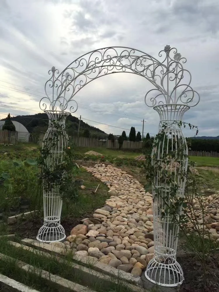 
European wrought iron arch Wedding props wedding arched door outdoor decoration decorative flower door shelf 