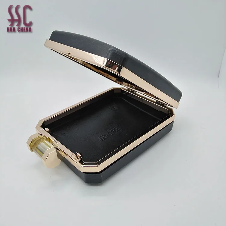 Small size cute fancy design mini metal purse frame with plastic shell for lady handbag clutch mobile phone case frame box