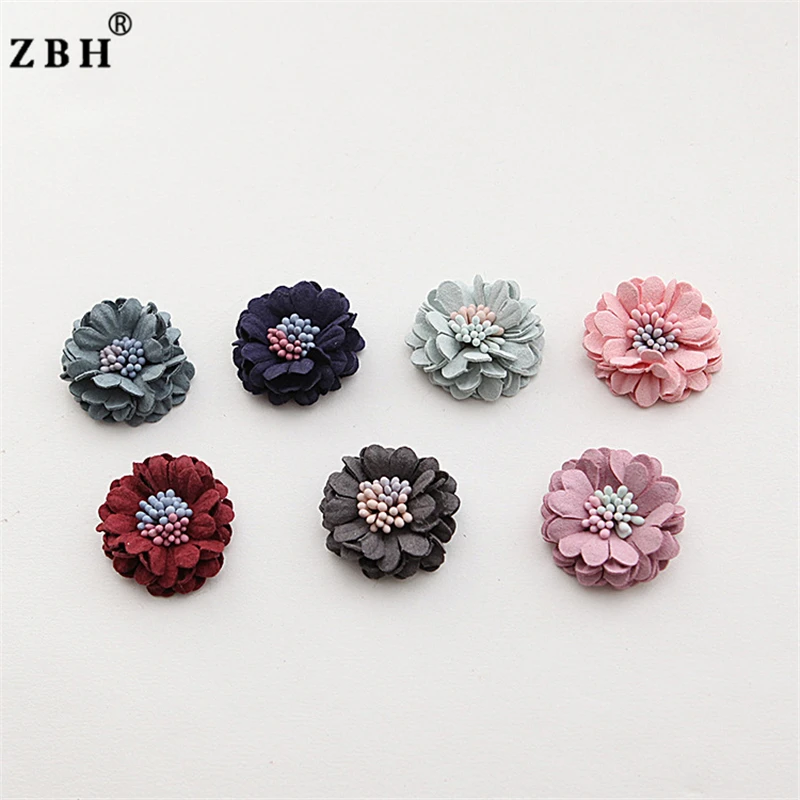 Mini Soft Leather Flower For Decoration Diy Fabric Flower Accessories